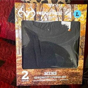 Realtree Men's Black 2pc Lounge Set, Size L